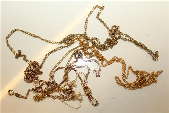 5 x 9ct gold chains